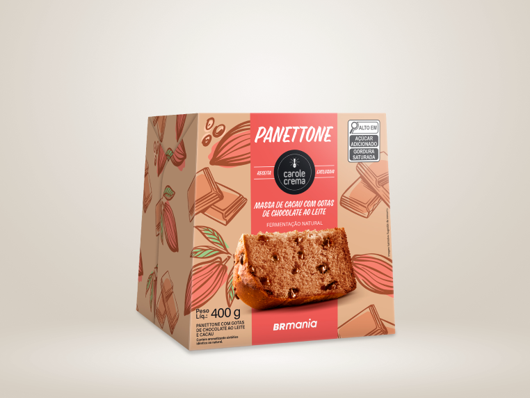 Panettone Carole Crema 400g (cacau com gotas de chocolate ou frutas com laranja),  Panettone Carole Crema 400g (cacau com gotas de chocolate ou frutas com laranja)